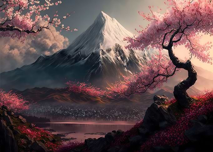 cherry blossom japan fuji