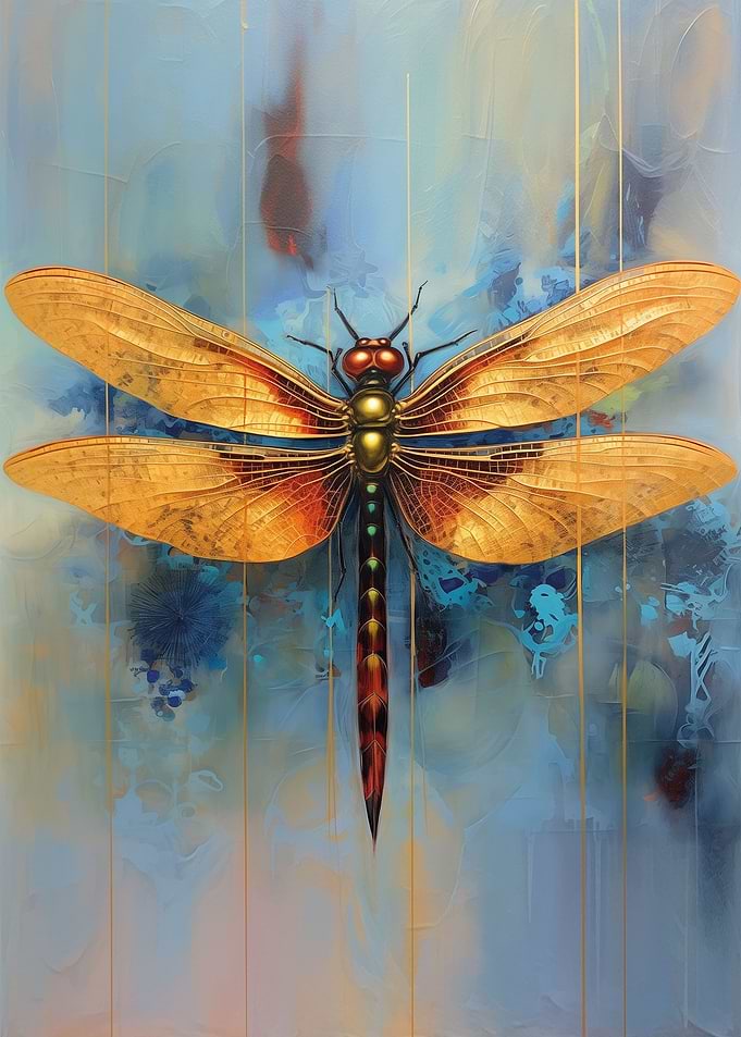 Dragonfly Golden Wings