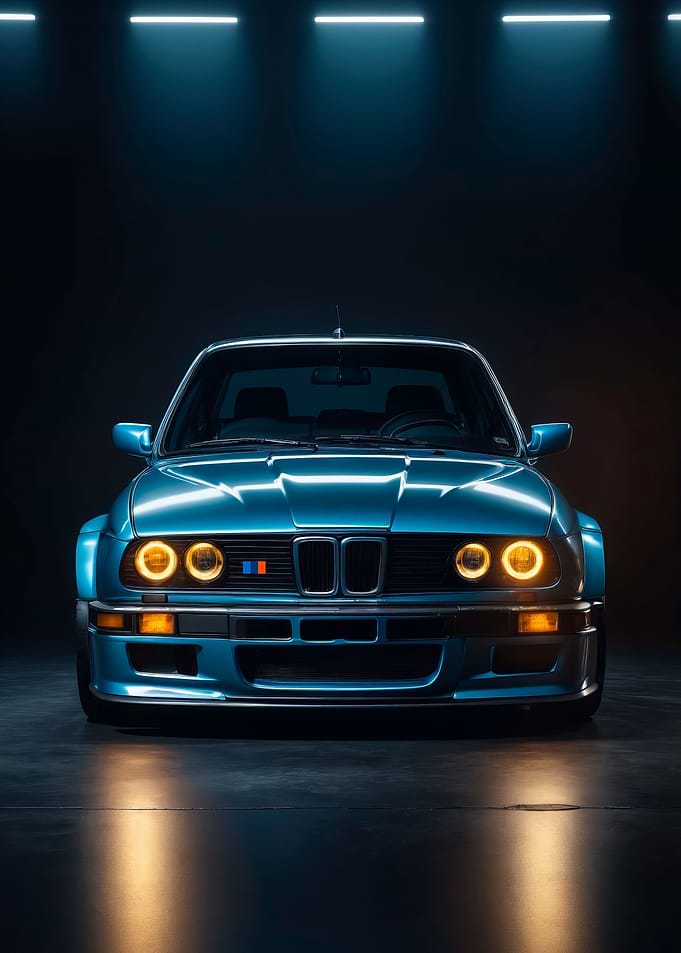 old BMW M3 art poster
