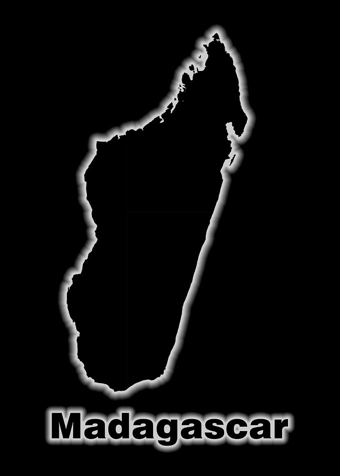 Madagascar map glow