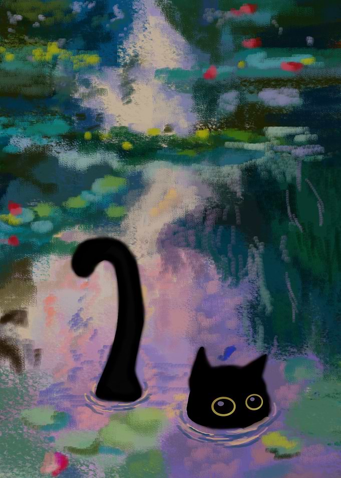 cat in monet world
