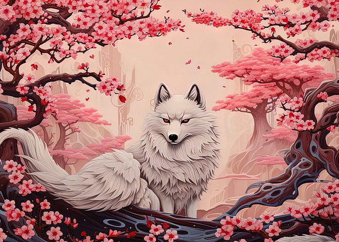 cherry blossom fox baby