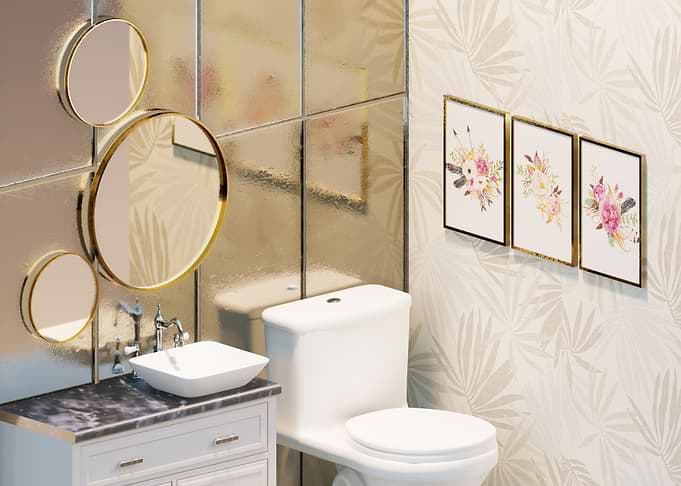 Powder room interior