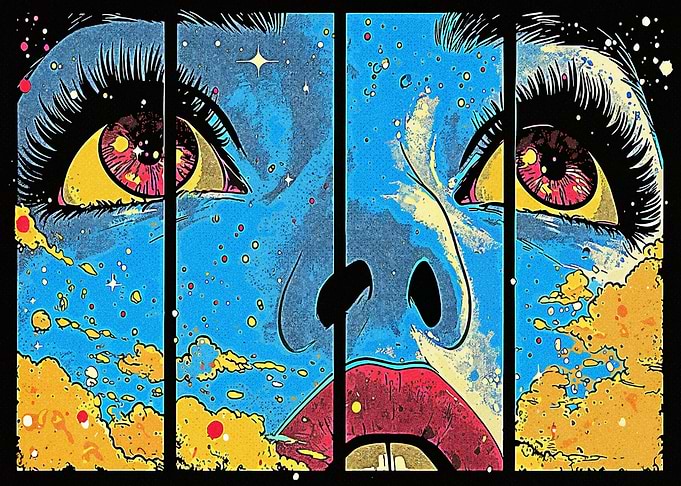 Vintage Blue Face