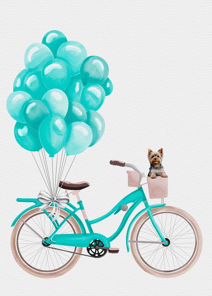 Lets ride Watercolor bike