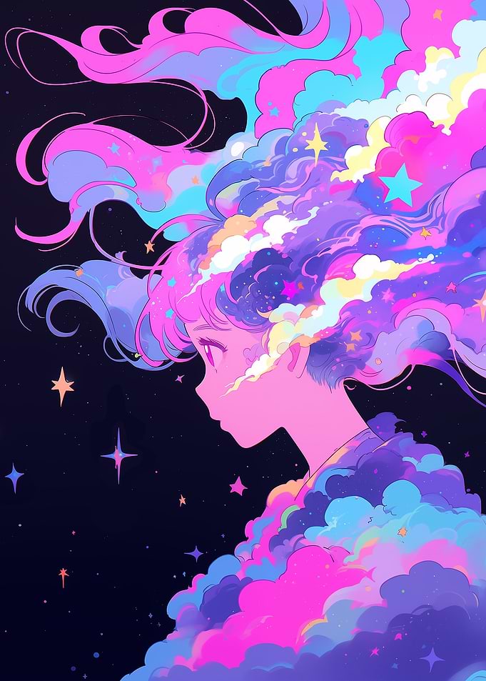 Cosmic Hair Anime Girl