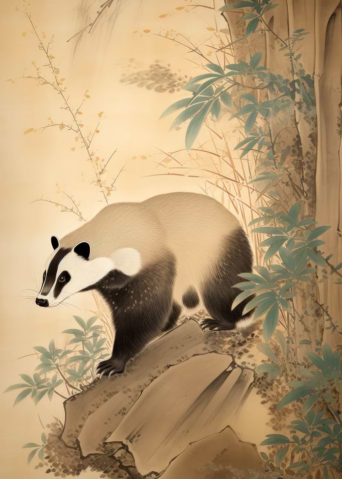 Badger in forest