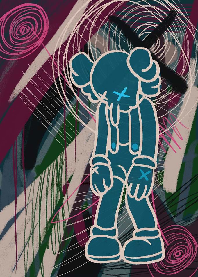 Kaws Dolls unique abstrac