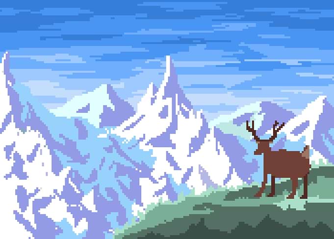 Snowy Mountain Pixel Art