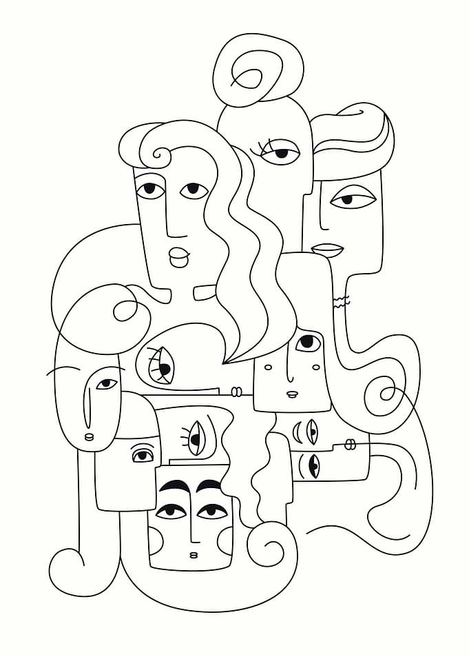 Creative doodle portraits
