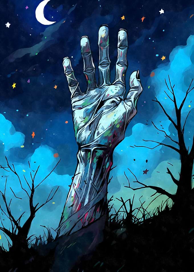 Zombie Hand Starry Night