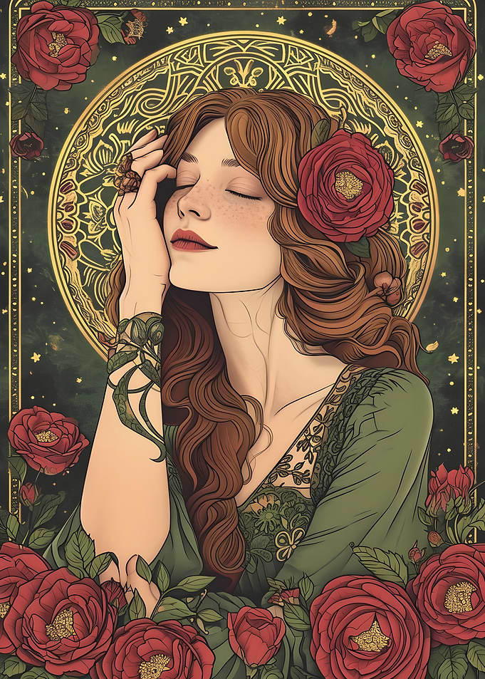 Women with Red Roses