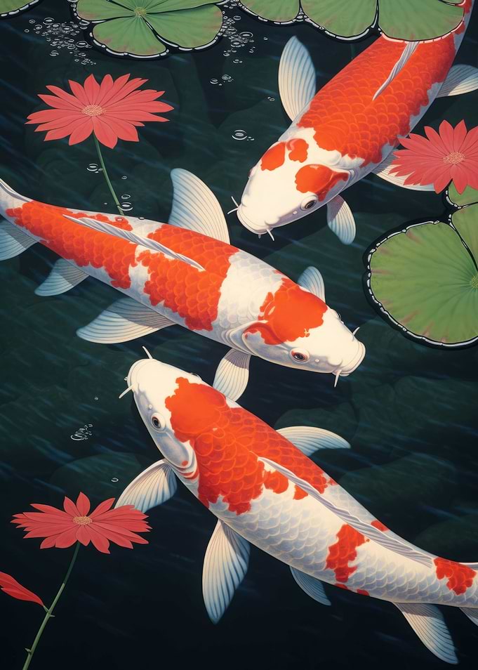 Koi Fish Japanese Painting