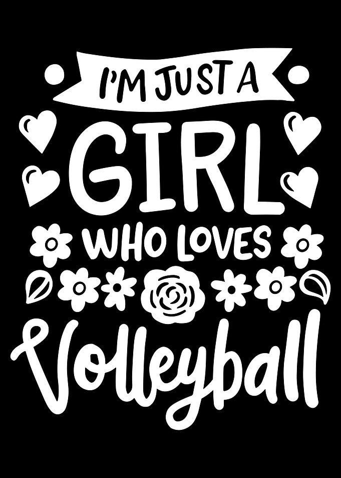 Funny Volleyball Girl Art