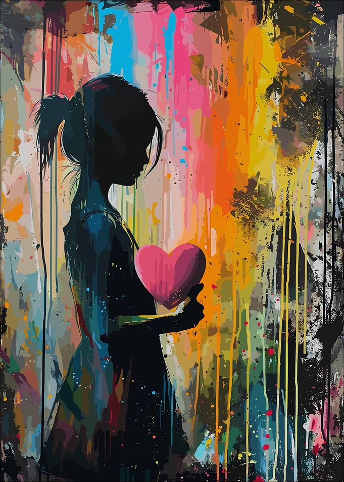 Heart Graffiti Street Art