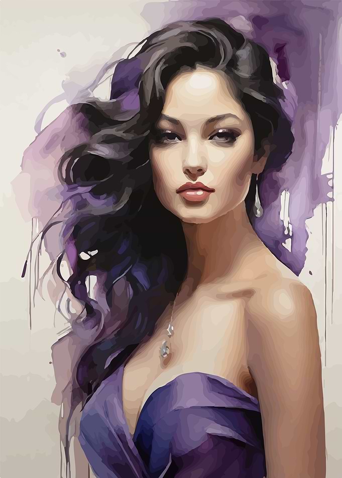 Sexy Woman Watercolor Art