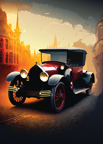 1920s Car in City
