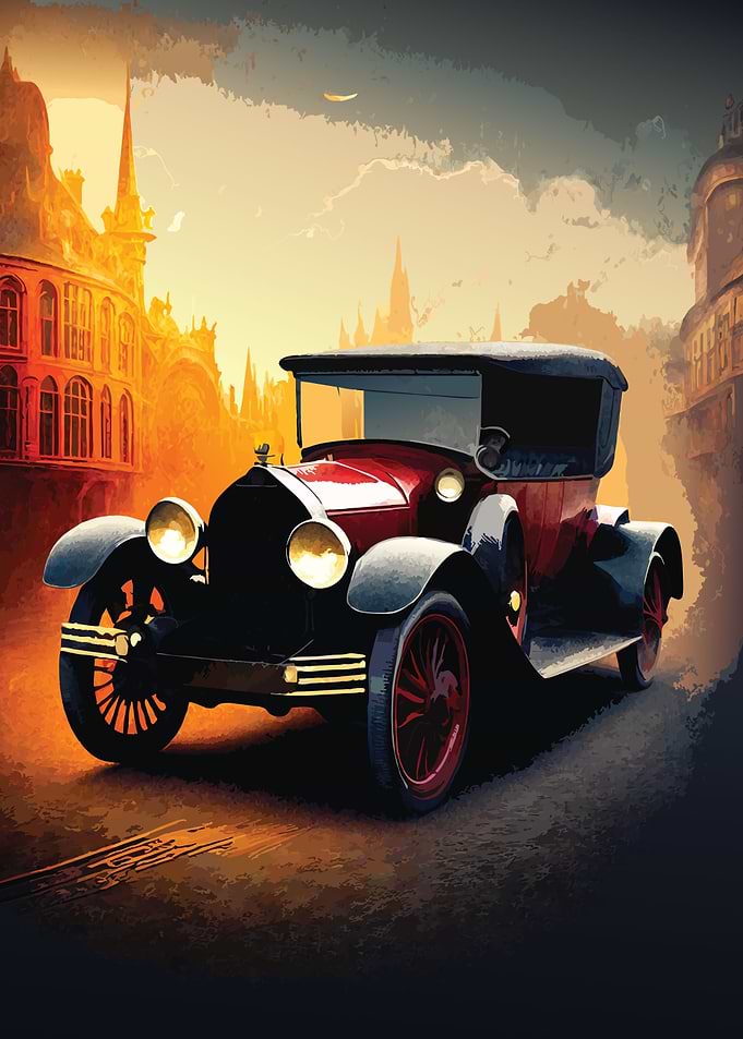 1920s Car in City