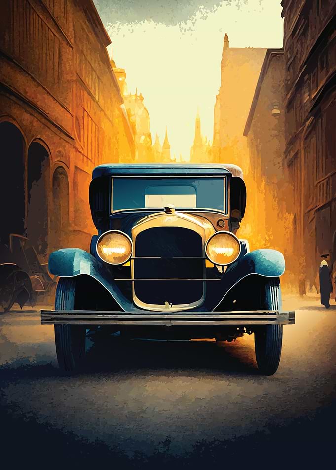 1920s Car in City