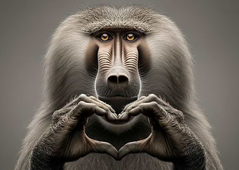 Baboon Heart Embrace