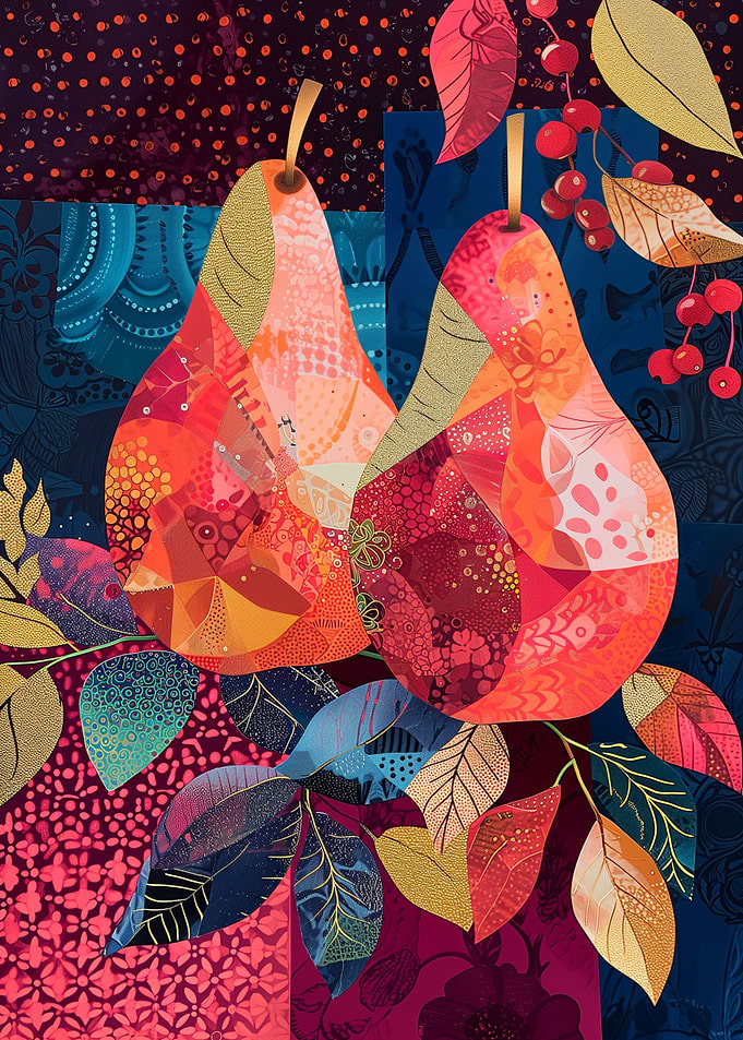 Mixed Media Pears