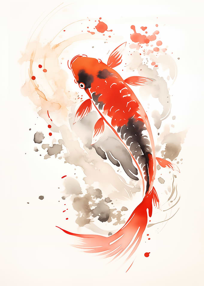 Japanese Crimson Koi