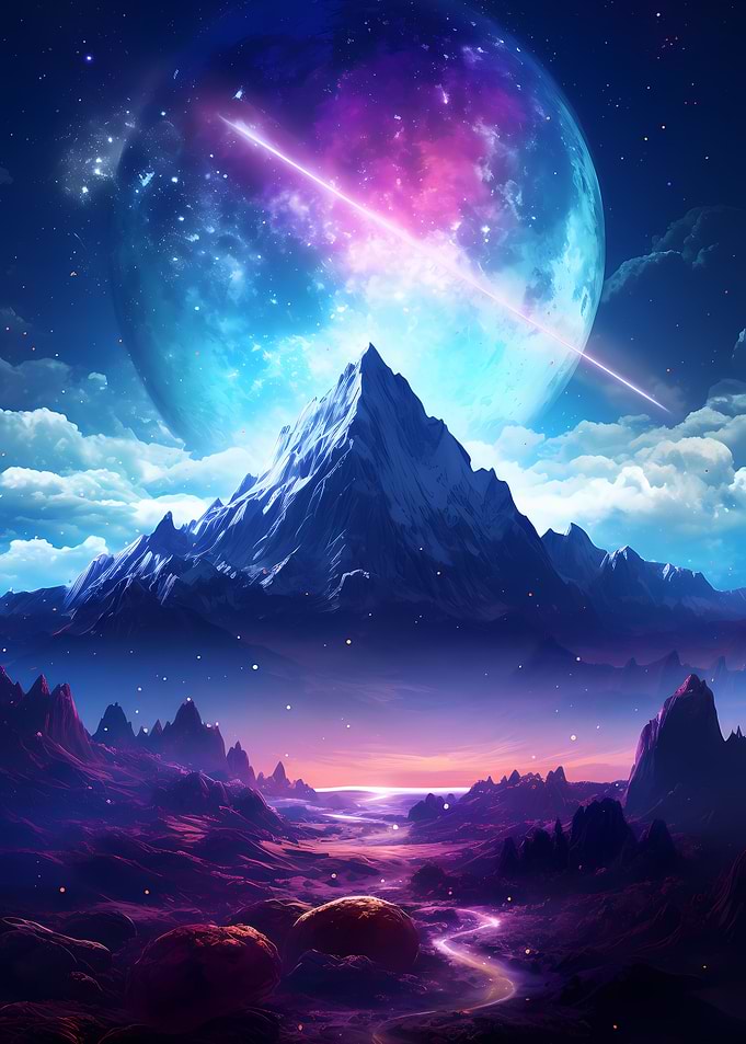 Galaxy Mountain Planet