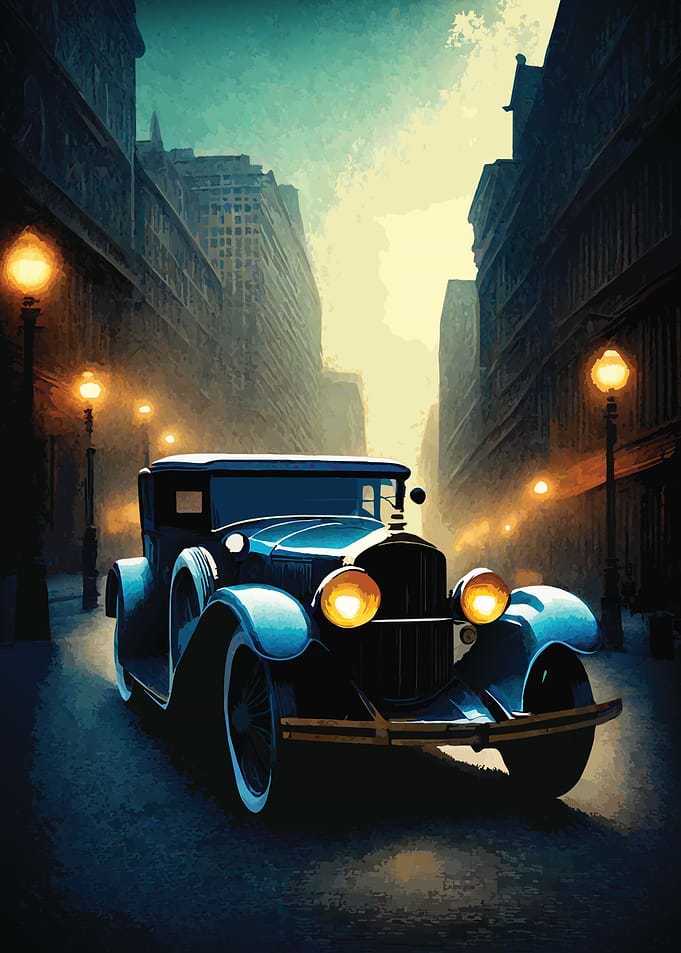 1920s Car in City