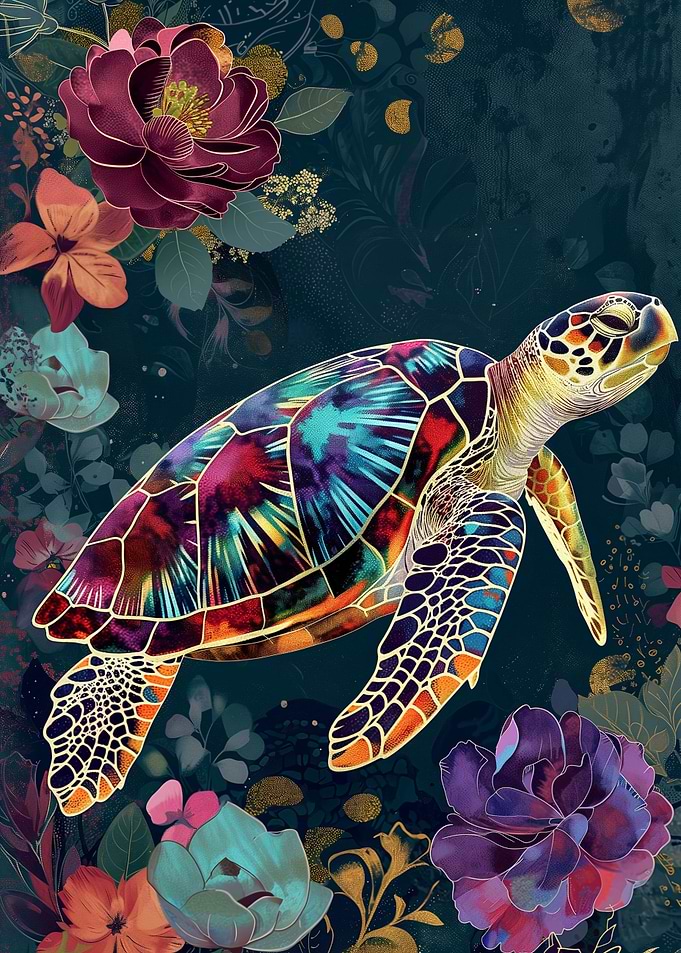 Mixed Media Sea Turtle
