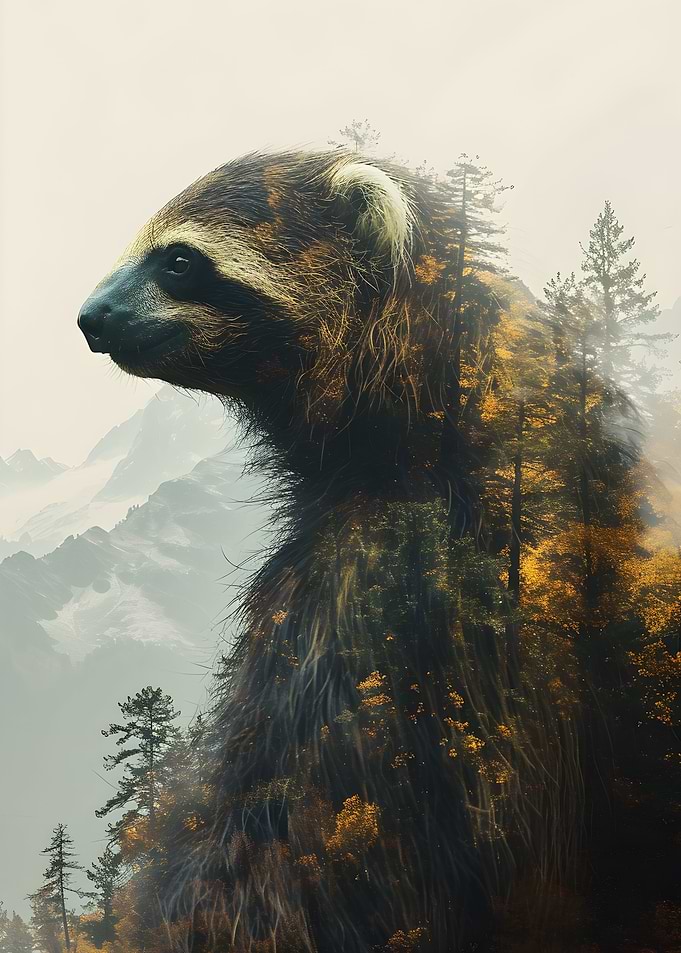 Sloth Double Exposure