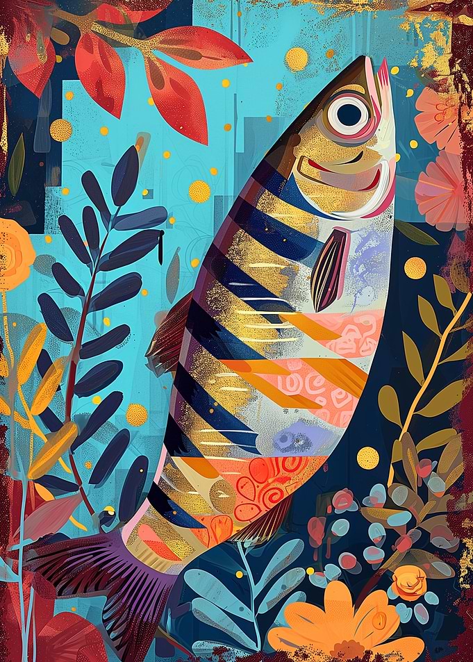 Mixed Media Sardine Fish