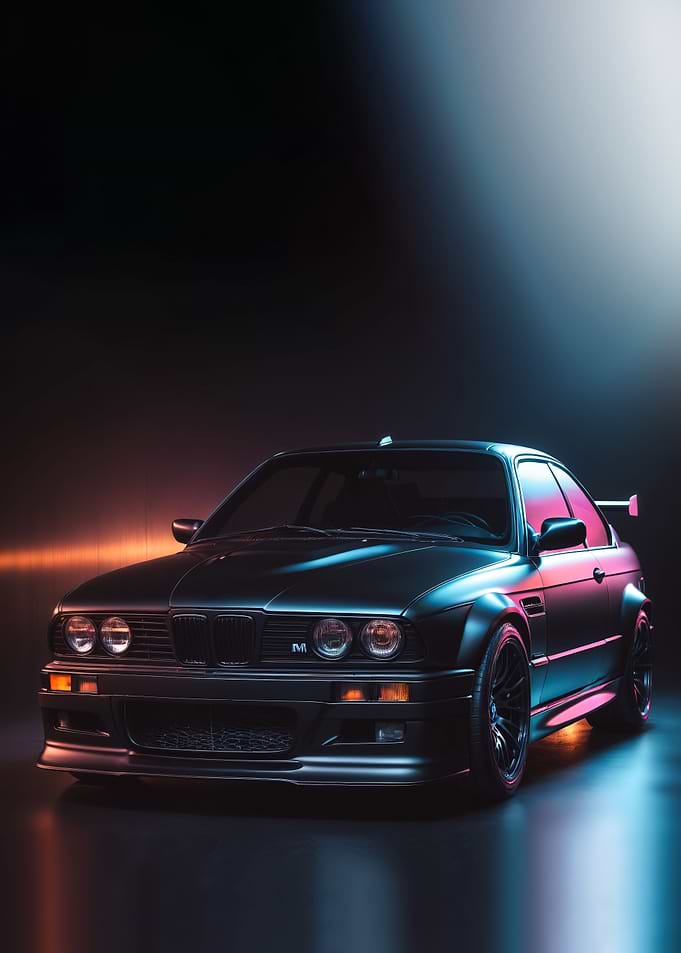 BMW M3 1990 art poster