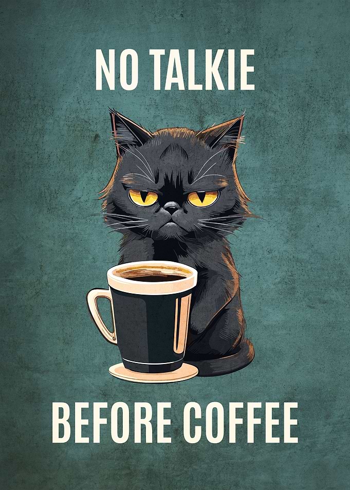 Grumpy Black Cat Coffee