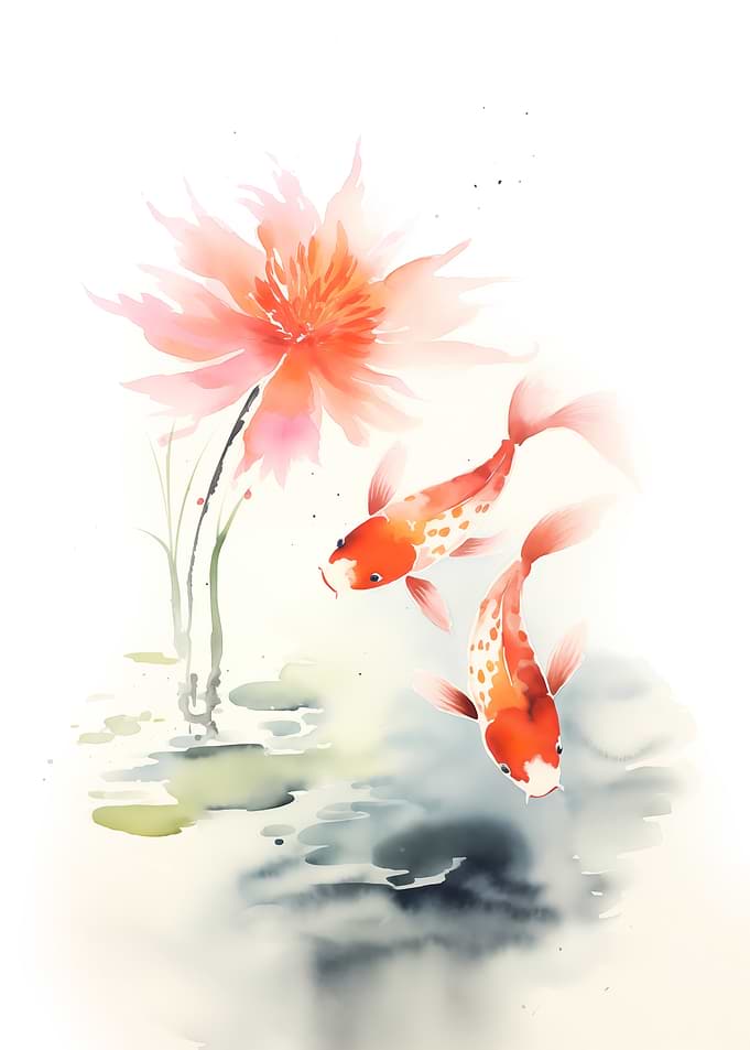 Japanese Scenic Koi