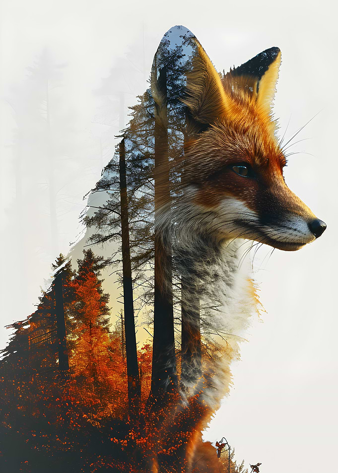 Red Fox Double Exposure