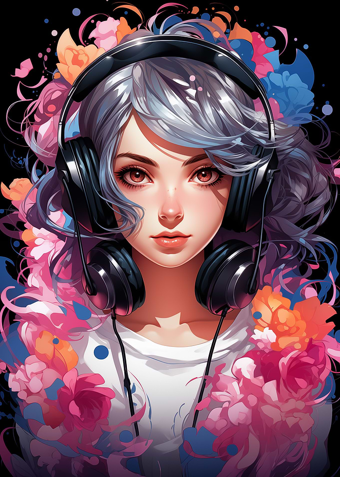 purple anime girl