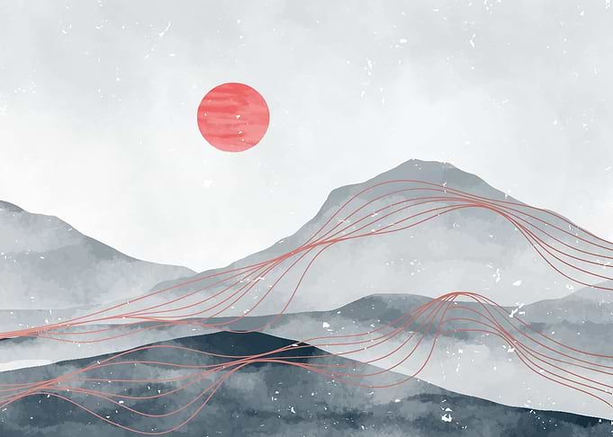 Mountain hand painted