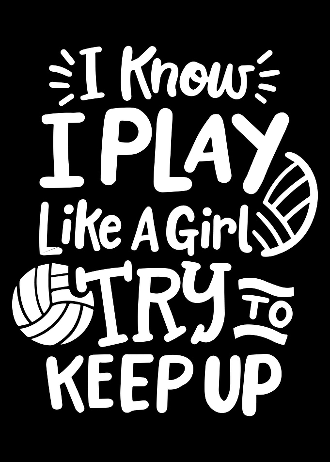 Funny Volleyball Girl Art