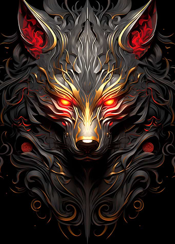 Abstract Wolves Head Wolf
