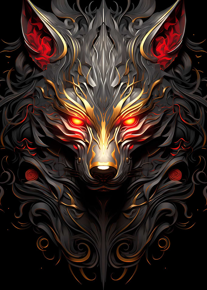 Abstract Wolves Head Wolf