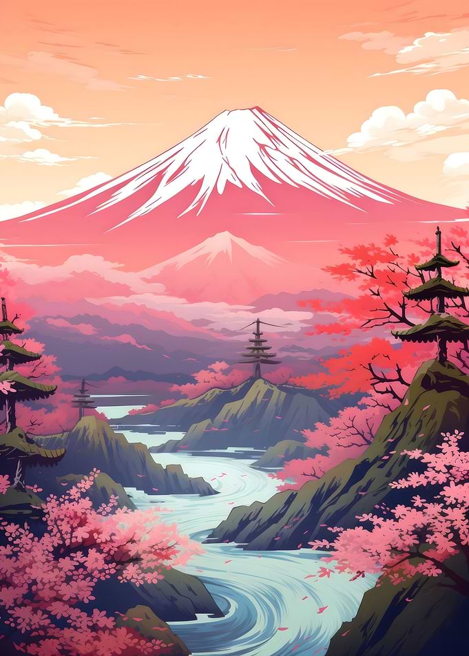 Cherry Blossom Japan Art