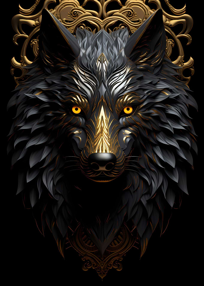 Abstract Wolve Head Wolf