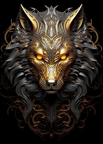 Abstract Wolve Head Wolf