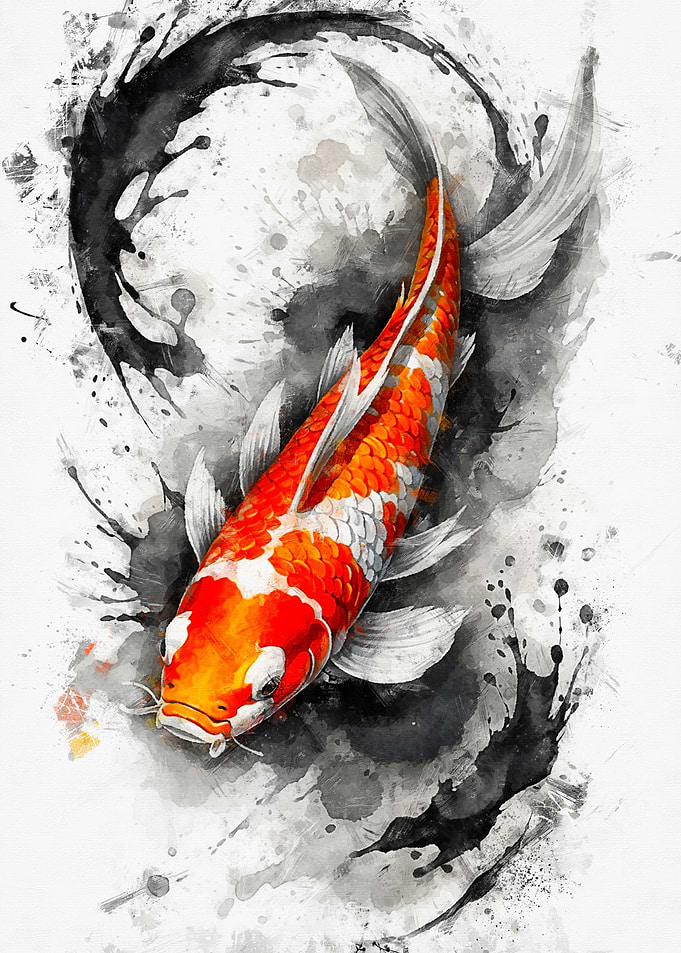 Splash of Koi Fish