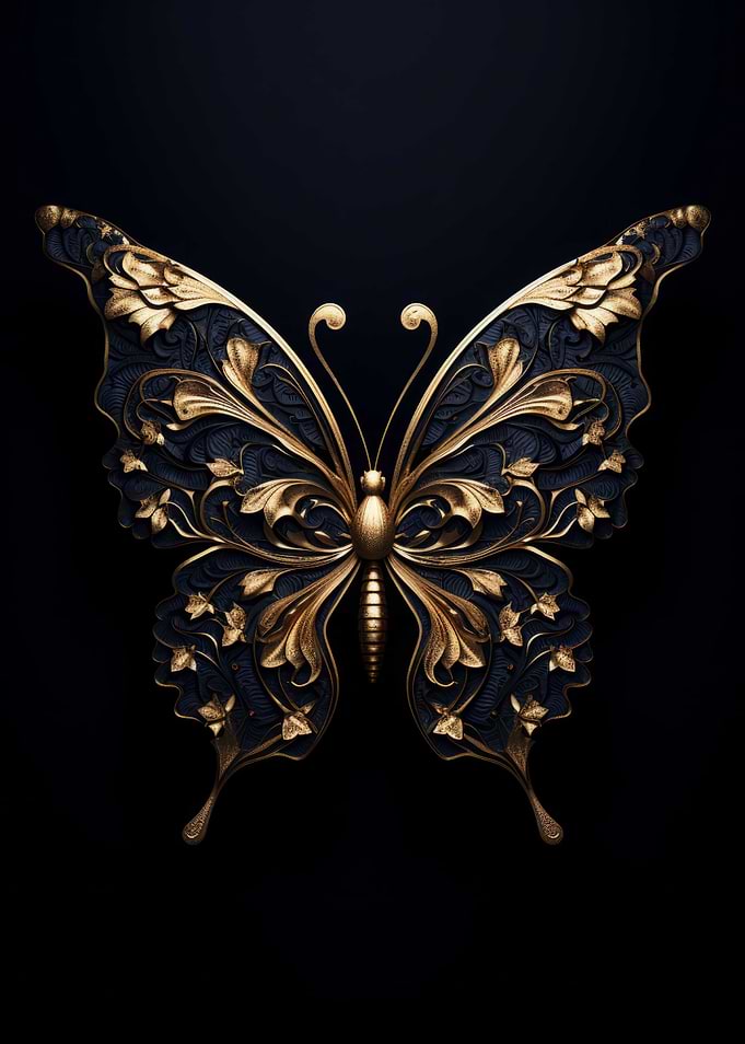 Gold Dark Butterfly