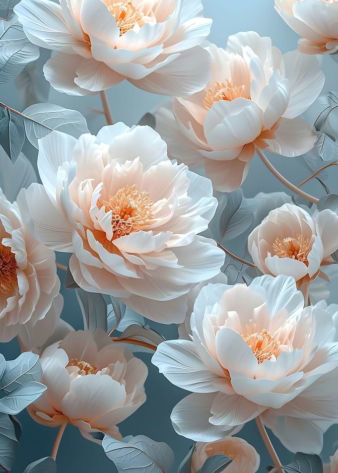 Vintage Peony Flowers