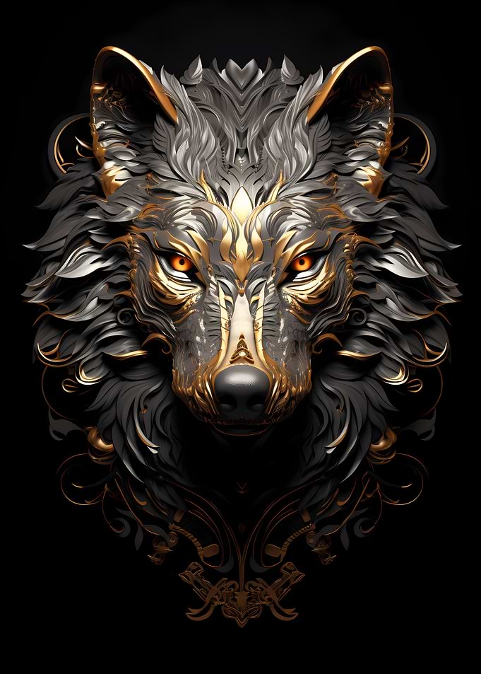 Abstract Wolves Head Wolf