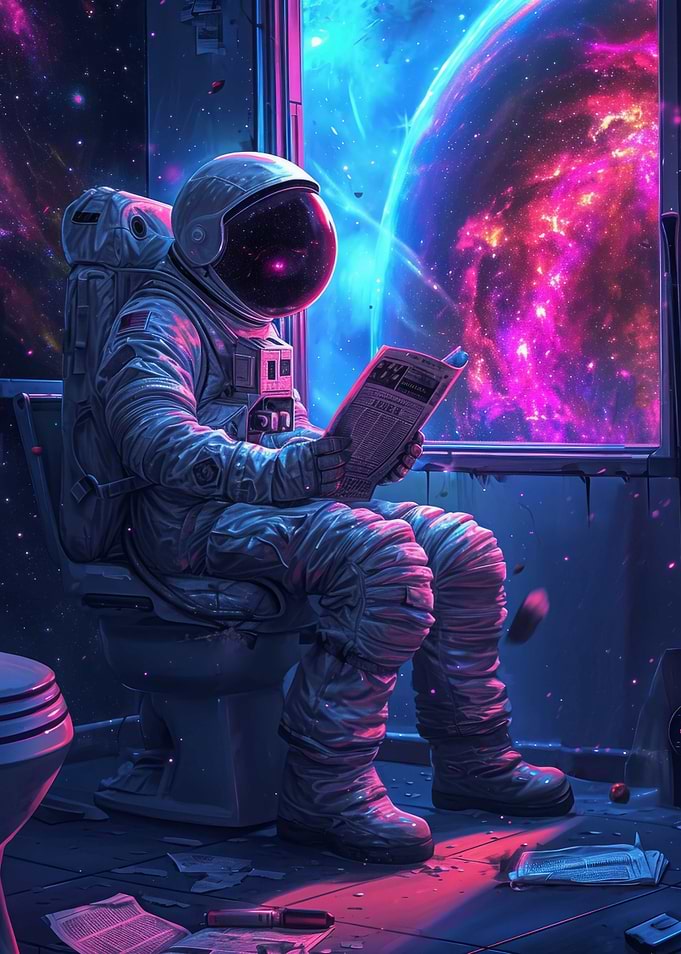 Astronaut in Toilet