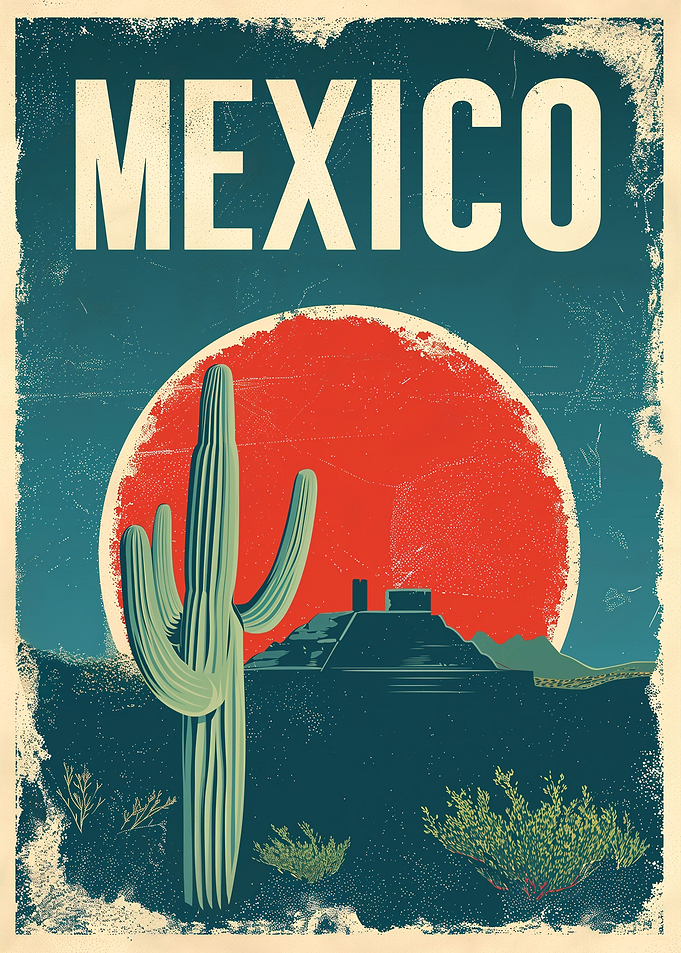 Mexico Sun and Cactus