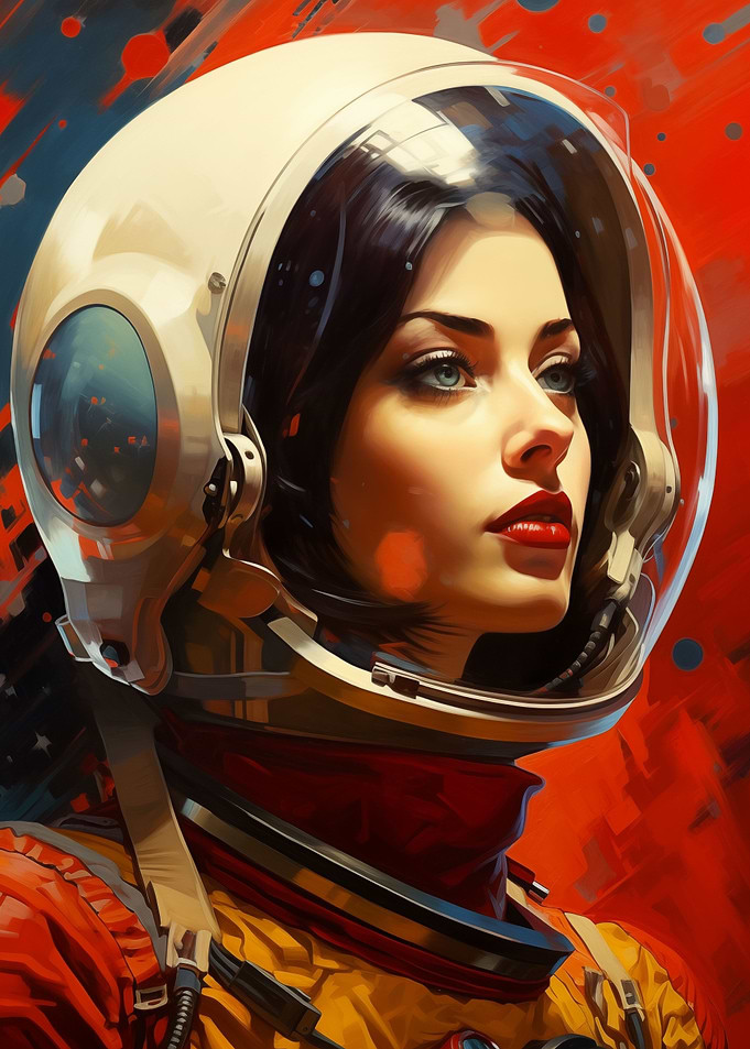 Woman astronauts vintage